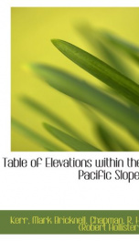 table of elevations within the pacific slope_cover