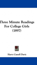 three minute readings for college girls_cover