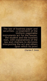 the law of business paper and securities a treatment of the uniform negotiable_cover