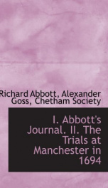 i abbotts journal ii the trials at manchester in 1694_cover