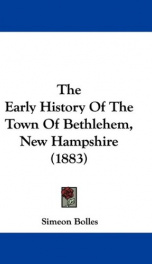 the early history of the town of bethlehem_cover