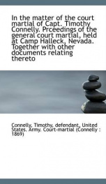 in the matter of the court martial of capt timothy connelly prceedings of the_cover