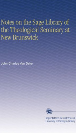 notes on the sage library of the theological seminary at new brunswick_cover