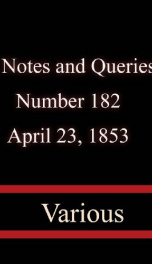 Notes and Queries, Number 182, April 23, 1853_cover