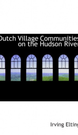 dutch village communities on the hudson river_cover