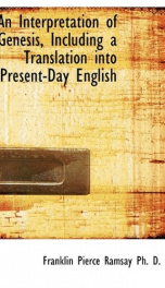 an interpretation of genesis including a translation into present day english_cover