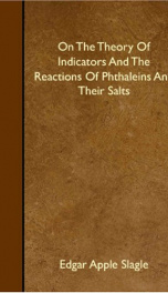 on the theory of indicators and the reactions of phthaleins and their salts_cover