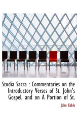 studia sacra commentaries on the introductory verses of st johns gospel and_cover