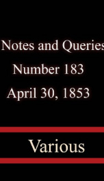 Notes and Queries, Number 183, April 30, 1853_cover