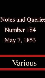 Notes and Queries, Number 184, May 7, 1853_cover