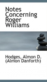 notes concerning roger williams_cover