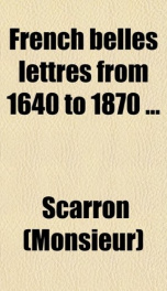 french belles lettres from 1640 to 1870_cover