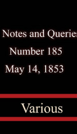 Notes and Queries, Number 185, May 14, 1853_cover