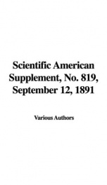 Scientific American Supplement No. 819, September 12, 1891_cover