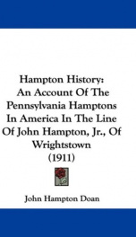 hampton history an account of the pennsylvania hamptons in america in the line_cover