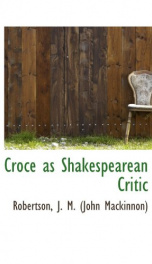 croce as shakespearean critic_cover