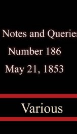 Notes and Queries, Number 186, May 21, 1853_cover