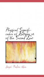 physical significance of entropy or of the second law_cover