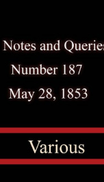 Notes and Queries, Number 187, May 28, 1853_cover