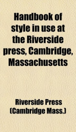 handbook of style in use at the riverside press cambridge massachusetts_cover