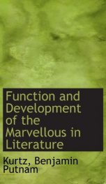 function and development of the marvellous in literature_cover