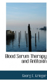 blood serum therapy and antitoxins_cover