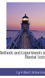 methods and experiments in mental tests_cover