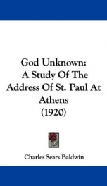 god unknown a study of the address of st paul at athens_cover