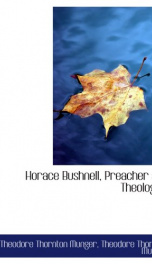horace bushnell preacher and theologian_cover