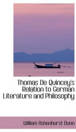 thomas de quinceys relation to german literature and philosophy_cover