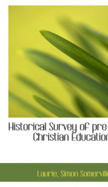 historical survey of pre christian education_cover