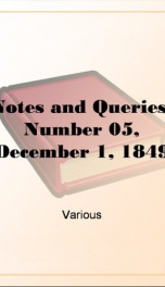Notes and Queries, Number 05, December 1, 1849_cover