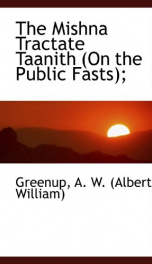 the mishna tractate taanith on the public fasts_cover
