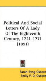 political and social letters of a lady of the eighteenth century 1721 1771_cover