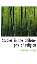 studies in the philosophy of religion_cover