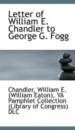 letter of william e chandler to george g fogg_cover