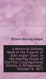 a memorial address read at the funeral of john angier shaw_cover