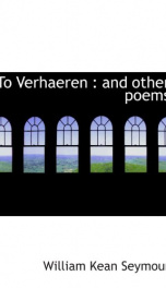 to verhaeren and other poems_cover