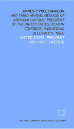 amnesty proclamation and third annual message of abraham lincoln_cover