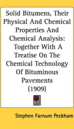 solid bitumens their physical and chemical properties and chemical analysis to_cover