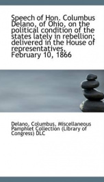 speech of hon columbus delano of ohio on the political condition of the state_cover