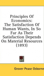 principles of economics the satisfaction of human wants_cover