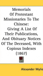 memorials of protestant missionaries to the chinese giving a list of their_cover