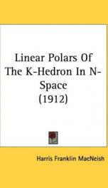 linear polars of the k hedron in n space_cover
