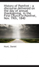 history of pomfret a discourse delivered on the day of annual thanksgiving in_cover