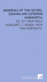 memorials of two sisters susanna and catherine winkworth_cover