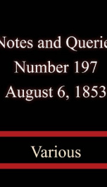 Notes and Queries, Number 197, August 6, 1853_cover