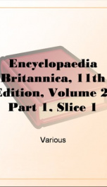 Encyclopaedia Britannica, 11th Edition, Volume 2, Part 1, Slice 1_cover