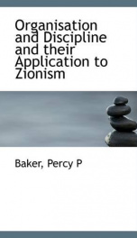 organisation and discipline and their application to zionism_cover