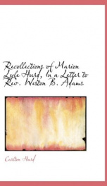 recollections of marion lyle hurd in a letter to rev weston b adams_cover